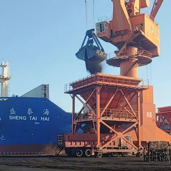 蓝曼60GHz毫米波雷达物位计-散料码头干散货料位测量现场应用